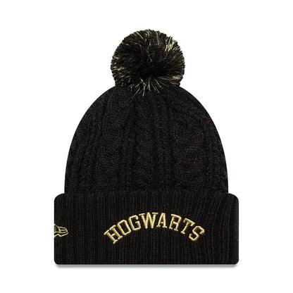 Pictured is this Youth Harry Potter Hogwarts Cuff Knit Beanie hat in black. 2