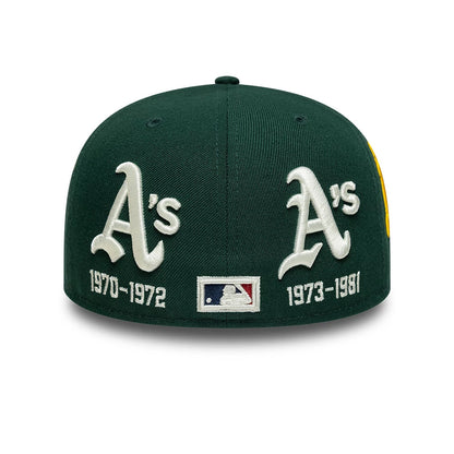Pictured is this MLB Historic Athletics Low Profile 59FIFTY Fitted cap in dark green. 5