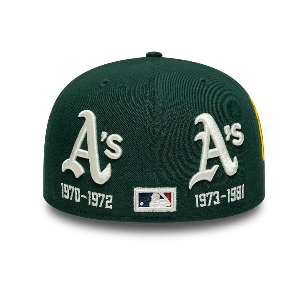 Pictured is this MLB Historic Athletics Low Profile 59FIFTY Fitted cap in dark green. 5