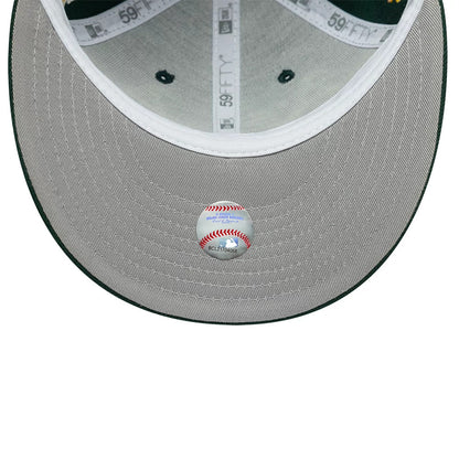 Pictured is this MLB Historic Athletics Low Profile 59FIFTY Fitted cap in dark green. 2