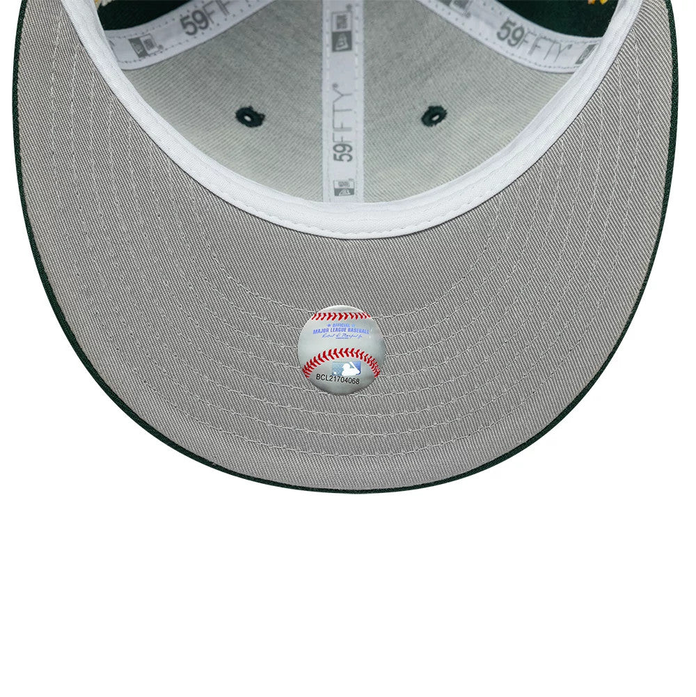 Pictured is this MLB Historic Athletics Low Profile 59FIFTY Fitted cap in dark green. 2