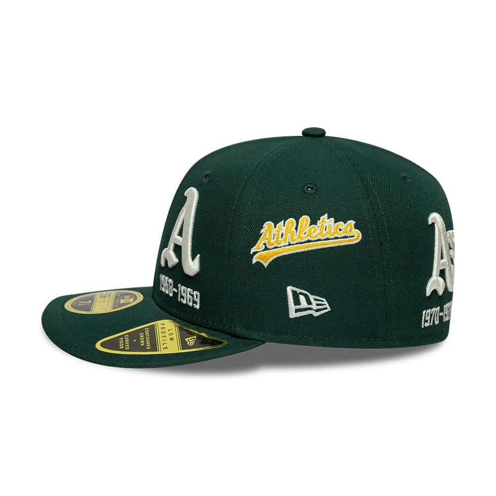 Pictured is this MLB Historic Athletics Low Profile 59FIFTY Fitted cap in dark green. 6