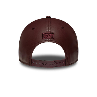 Pictured is this Womens MLB Diamante PU New York Yankees 9FORTY M-Crown cap in dark red. 4