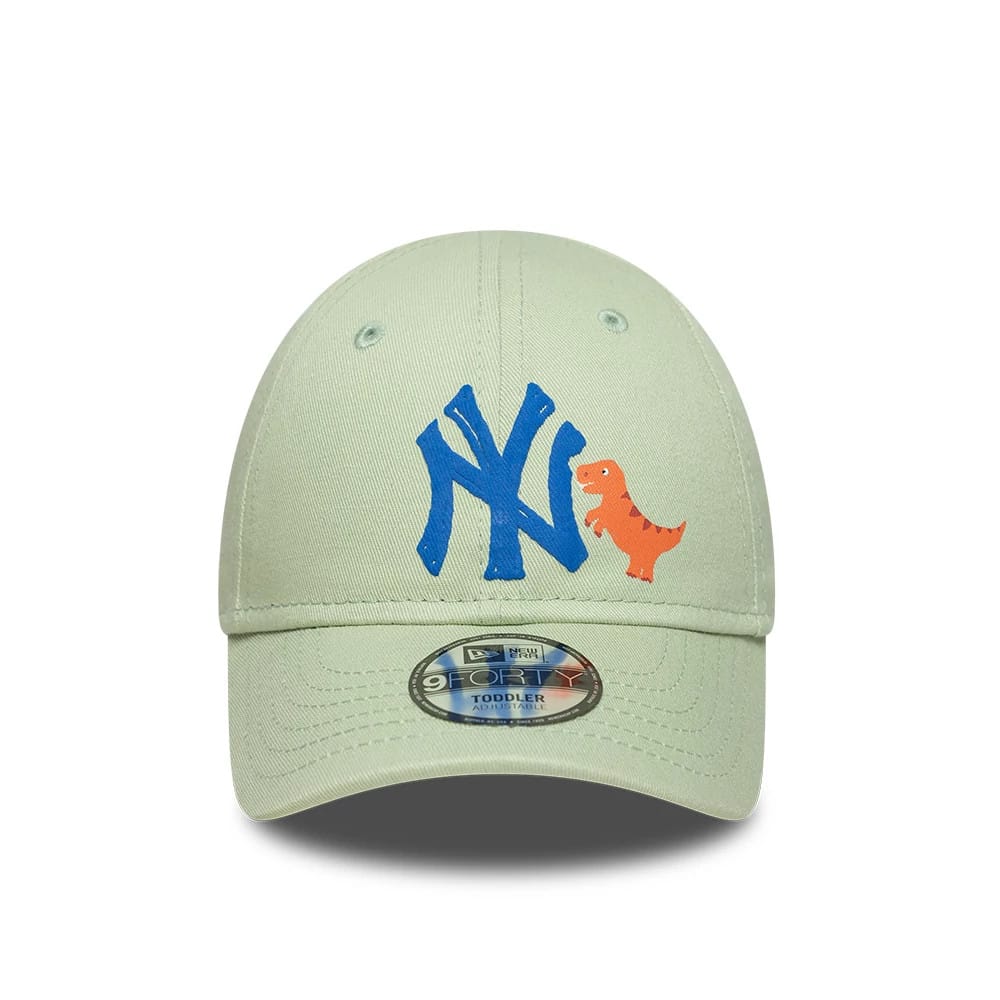 Pictured is this Toddler MLB Dino New York Yankees 9FORTY cap in pastel green. 2