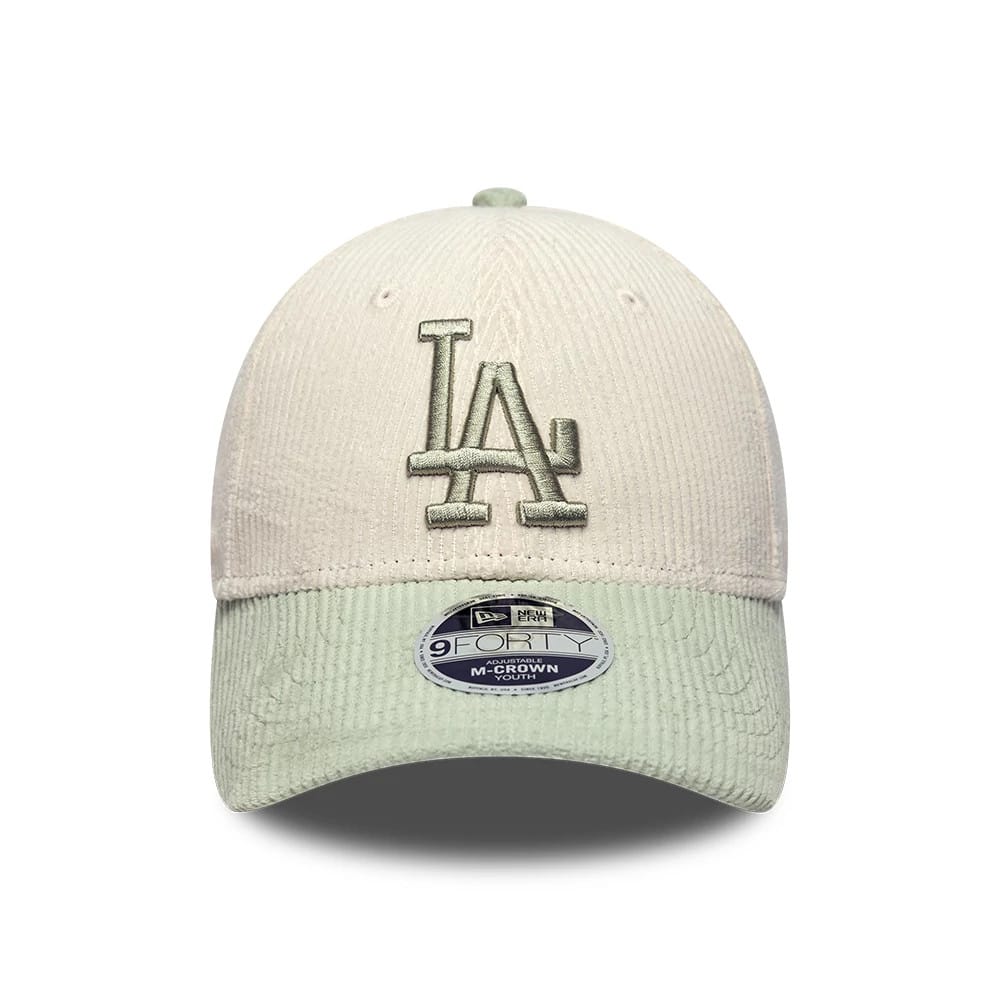 Pictured is this Youth MLB Cord LA Dodgers 9FORTY M-Crown cap in cream. 2