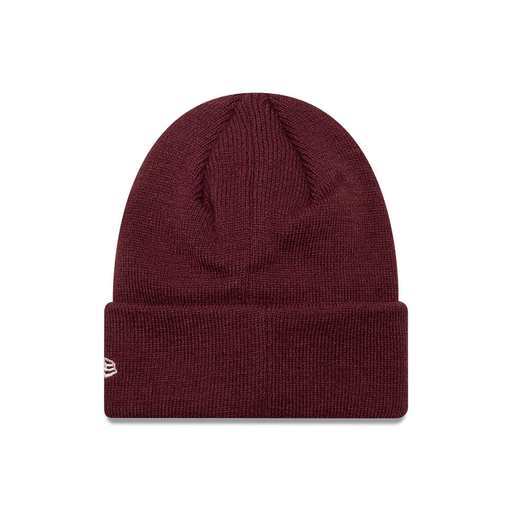Pictured is this Child MLB Food Icon New York Yankees Cuff Knit Beanie hat in dark red. 2