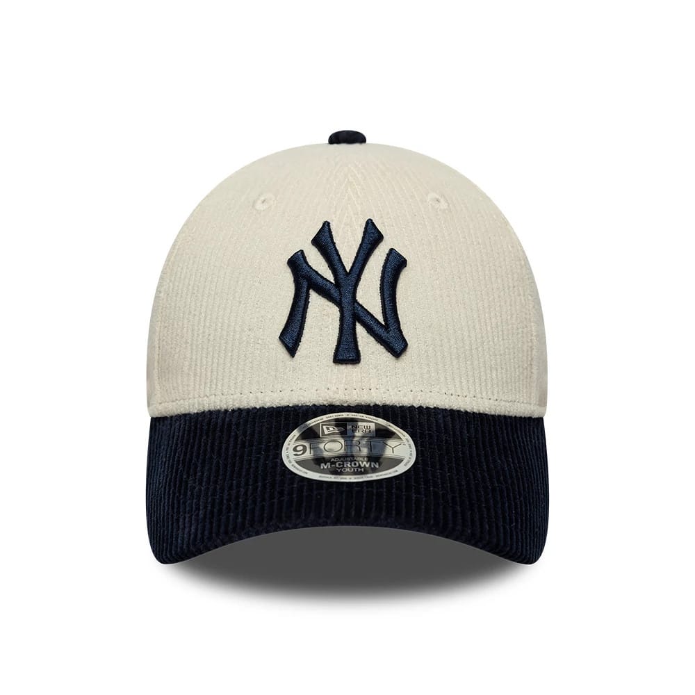 Pictured is this Youth MLB Cord New York Yankees 9FORTY M-Crown cap in white. 2
