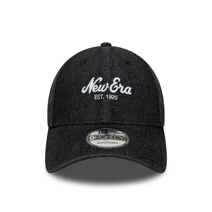 Pictured is this New Era Denim 9FORTY cap in black. 2