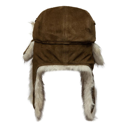 Pictured is this New Era Suede Trapper hat in brown. 4