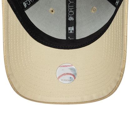 Pictured is this Womens MLB Pattern PU New York Yankees 9FORTY cap in light beige. 5