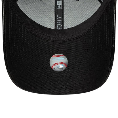 Pictured is this Womens MLB Pattern PU New York Yankees 9FORTY cap in black. 5