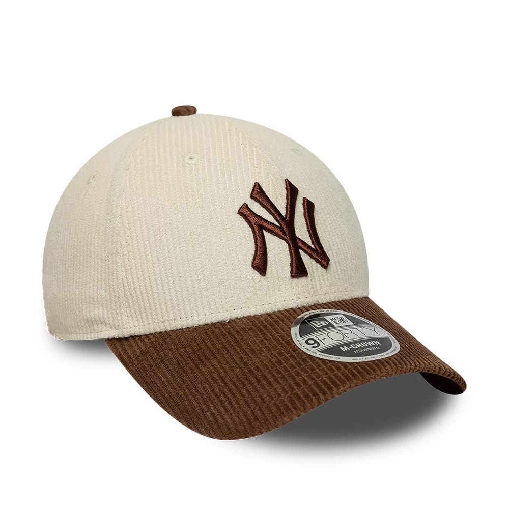 Pictured is this MLB Cord New York Yankees 9FORTY M-Crown cap in cream. 3