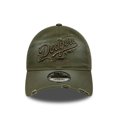Pictured is this MLB Distressed Denim LA Dodgers 9TWENTY cap in green. 2