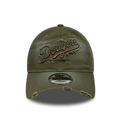 Pictured is this MLB Distressed Denim LA Dodgers 9TWENTY cap in green. 2