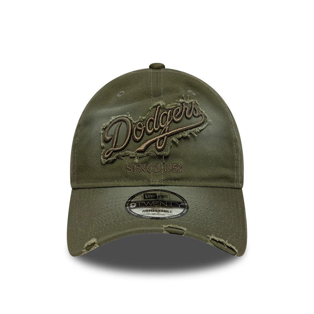 Pictured is this MLB Distressed Denim LA Dodgers 9TWENTY cap in green. 2