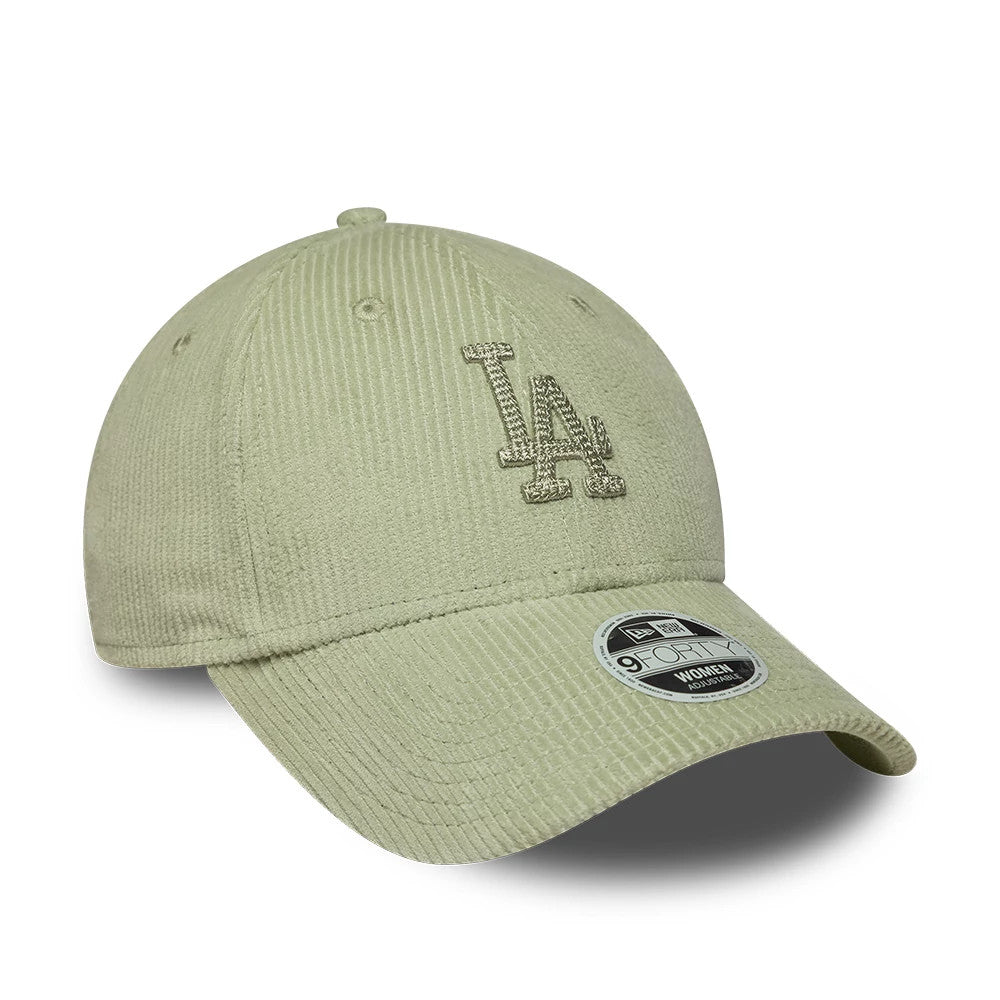 Pictured is this Womens MLB Cord LA Dodgers 9FORTY cap in pastel green. 3