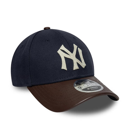Pictured is this MLB Leather Visor New York Yankees 9FORTY M-Crown cap in dark brown. 3