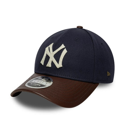 Pictured is this MLB Leather Visor New York Yankees 9FORTY M-Crown cap in dark brown. 1