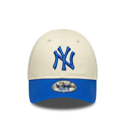 Pictured is this Toddler MLB League Essential New York Yankees 9FORTY cap in cream. 2