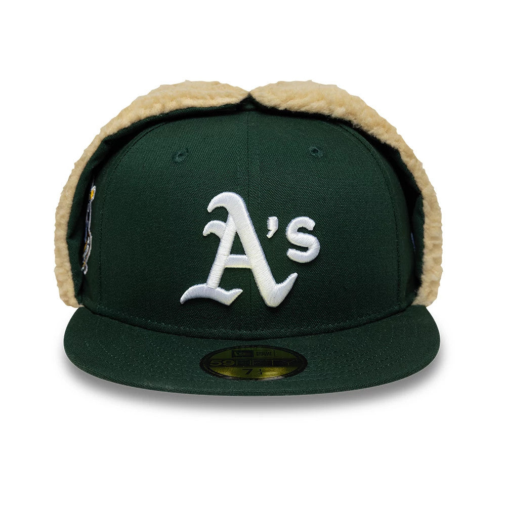 Pictured is this MLB World Series Athletics Dogear 59FIFTY Fitted cap in dark green. 3