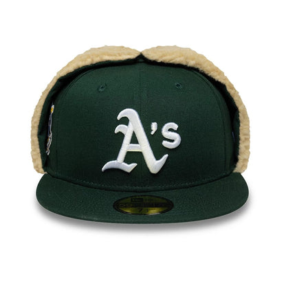 Pictured is this MLB World Series Athletics Dogear 59FIFTY Fitted cap in dark green. 3