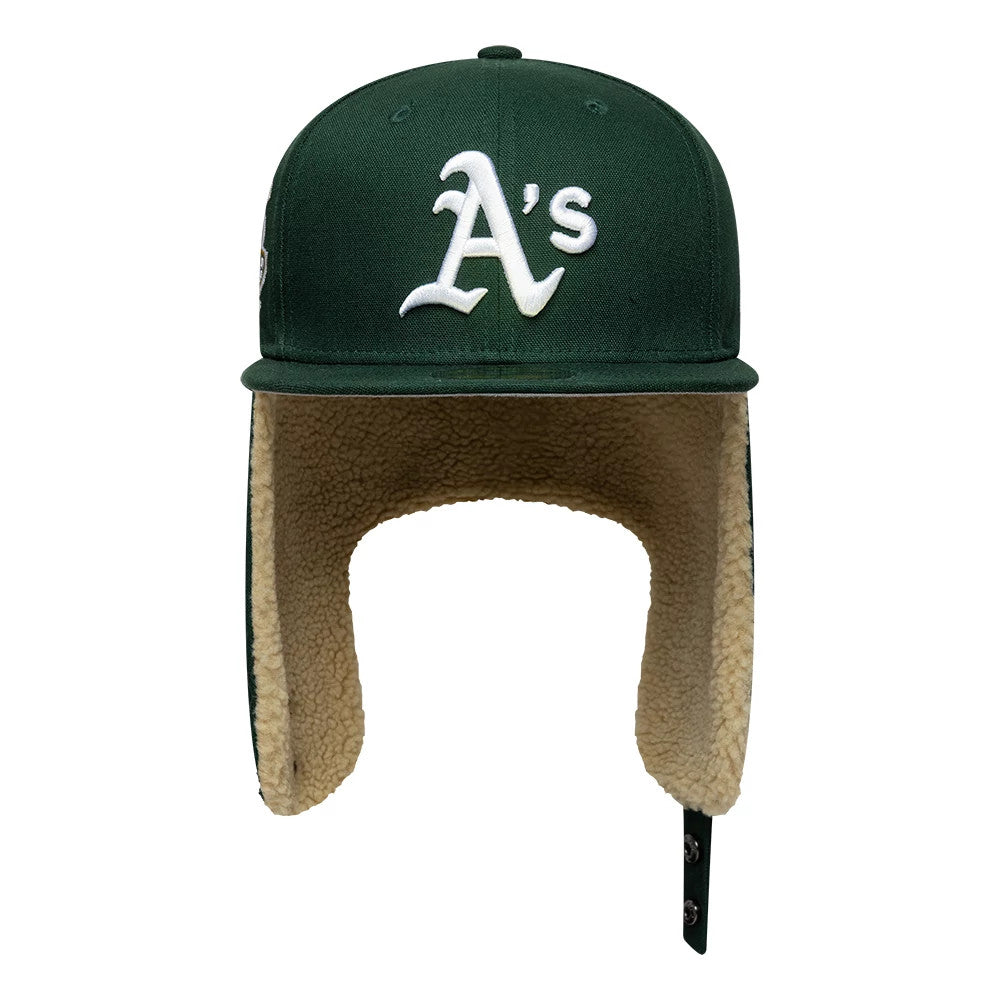 Pictured is this MLB World Series Athletics Dogear 59FIFTY Fitted cap in dark green. 5