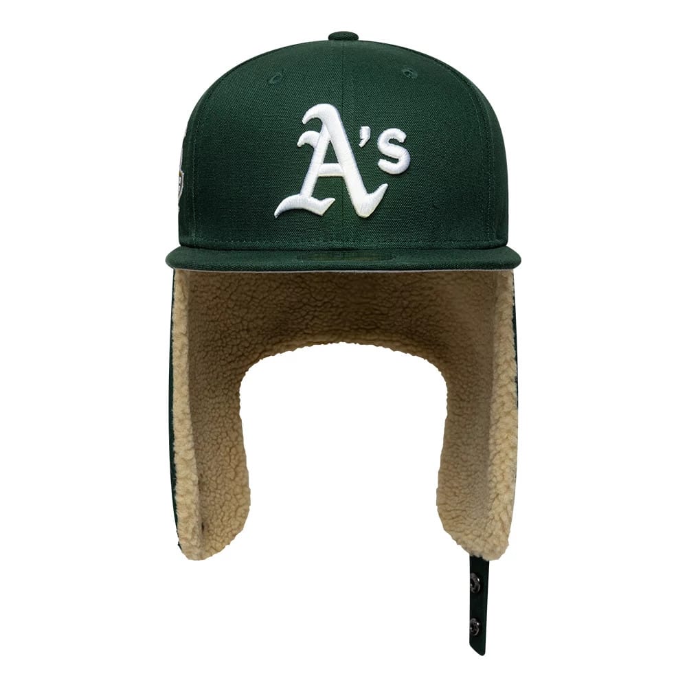 Pictured is this MLB World Series Athletics Dogear 59FIFTY Fitted cap in dark green. 4