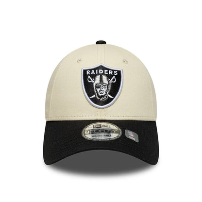 Pictured is this NFL Colourblock Las Vegas Raiders 9FORTY cap in cream. 2