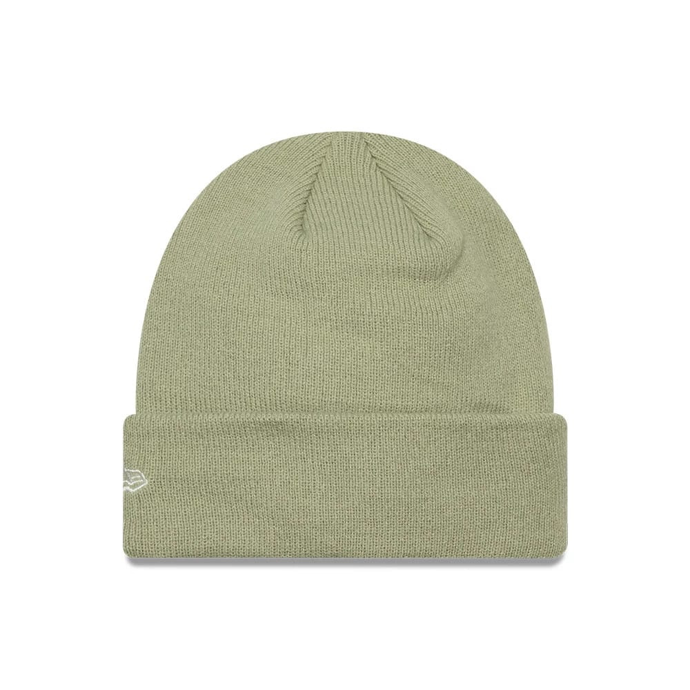 Pictured is this Youth MLB League Essential LA Dodgers Cuff Knit Beanie hat in pastel green. 2