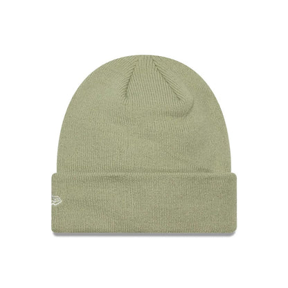 Pictured is this Youth MLB League Essential LA Dodgers Cuff Knit Beanie hat in pastel green. 2
