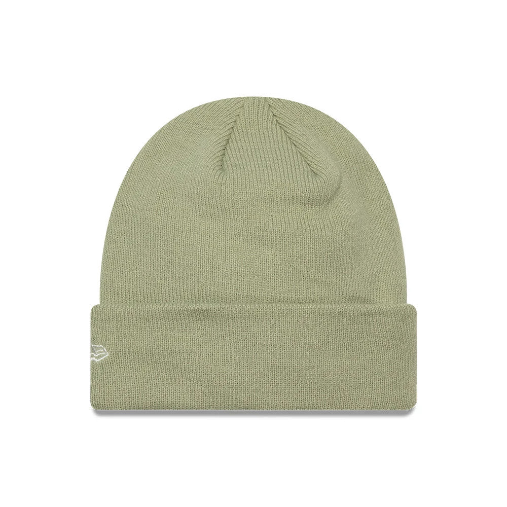 Pictured is this Youth MLB League Essential LA Dodgers Cuff Knit Beanie hat in pastel green. 2