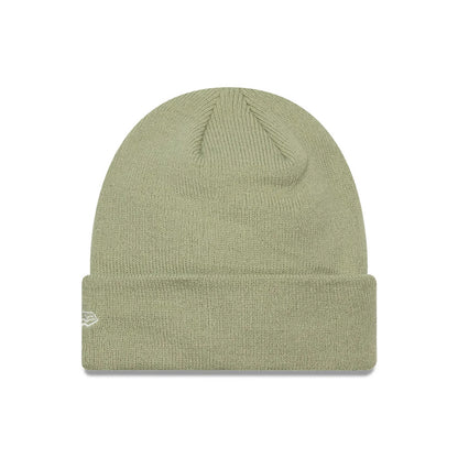Pictured is this Youth MLB League Essential LA Dodgers Cuff Knit Beanie hat in pastel green. 2