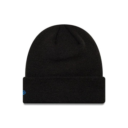 Pictured is this Youth MLB League Essential New York Yankees Cuff Knit Beanie hat in black. 2