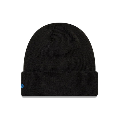 Pictured is this Youth MLB League Essential New York Yankees Cuff Knit Beanie hat in black. 2