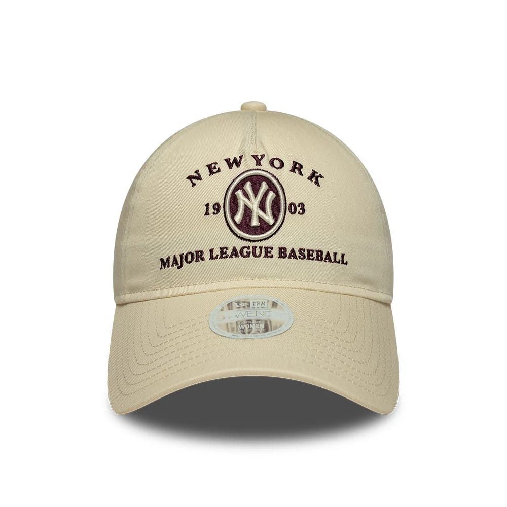 Pictured is this Womens MLB New York Yankees 9TWENTY A-Frame cap in cream. 2