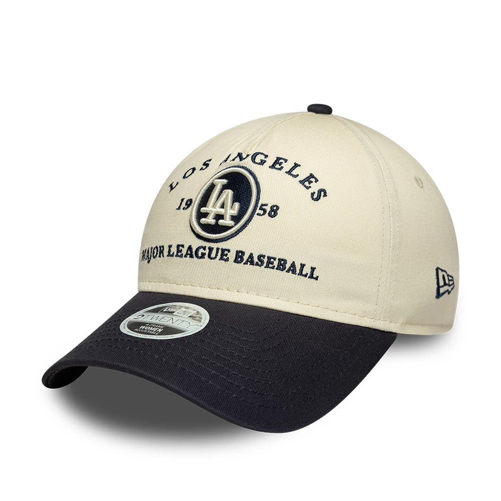 Pictured is this Womens MLB LA Dodgers 9TWENTY A-Frame cap in cream. 1