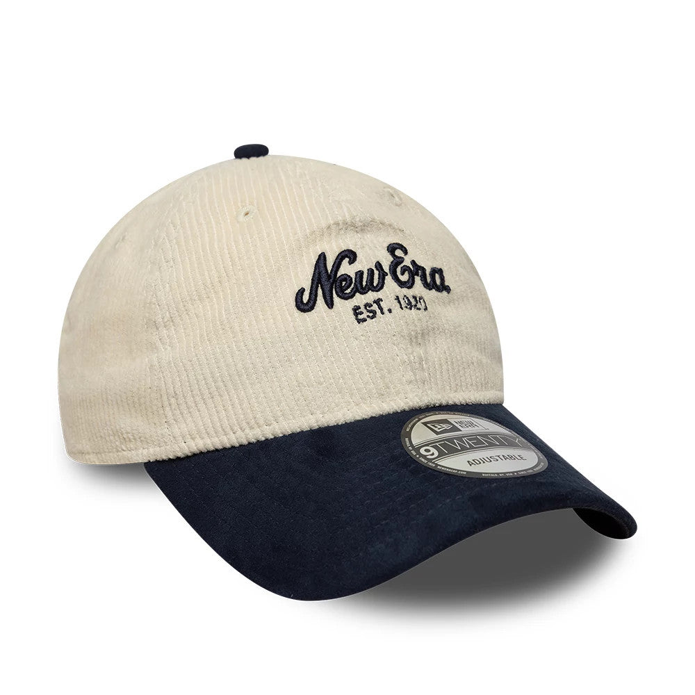 Pictured is this New Era Cord Mix 9TWENTY cap in cream & navy. 3