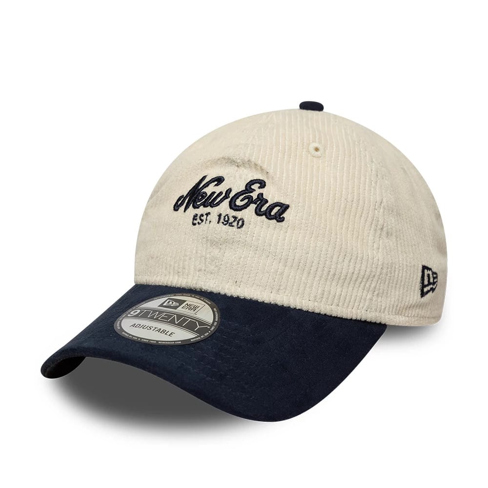 Pictured is this New Era Cord Mix 9TWENTY cap in cream. 1