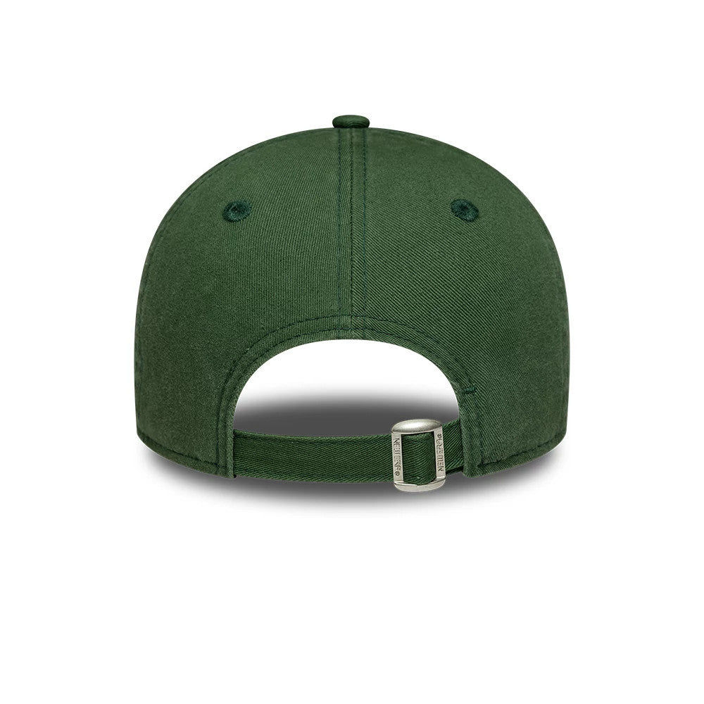 Pictured is this Womens New Era Café Slogan 9TWENTY cap in dark green. 4