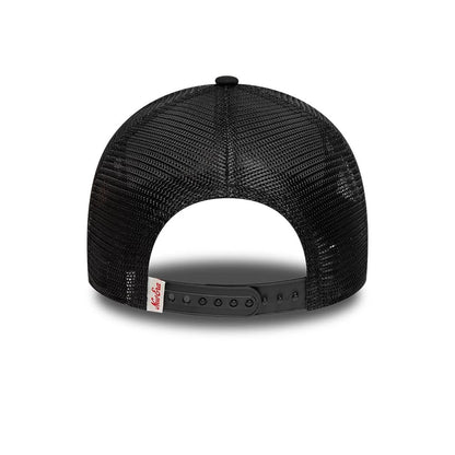 Pictured is this New Era Distressed Patch 9FORTY E-Frame Trucker cap in black. 4