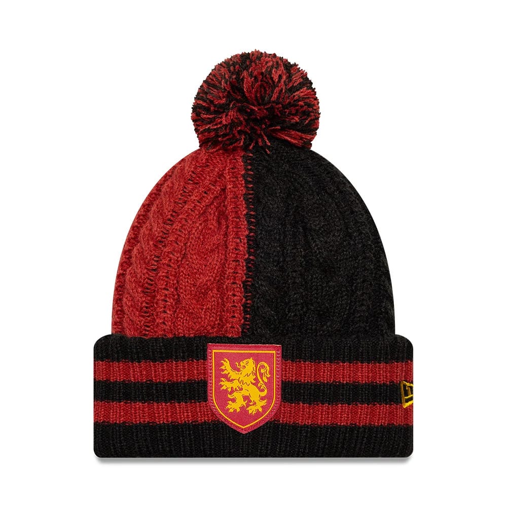 Pictured is this Youth Harry Potter Gryffindor Cuff Knit Beanie hat in black. 1