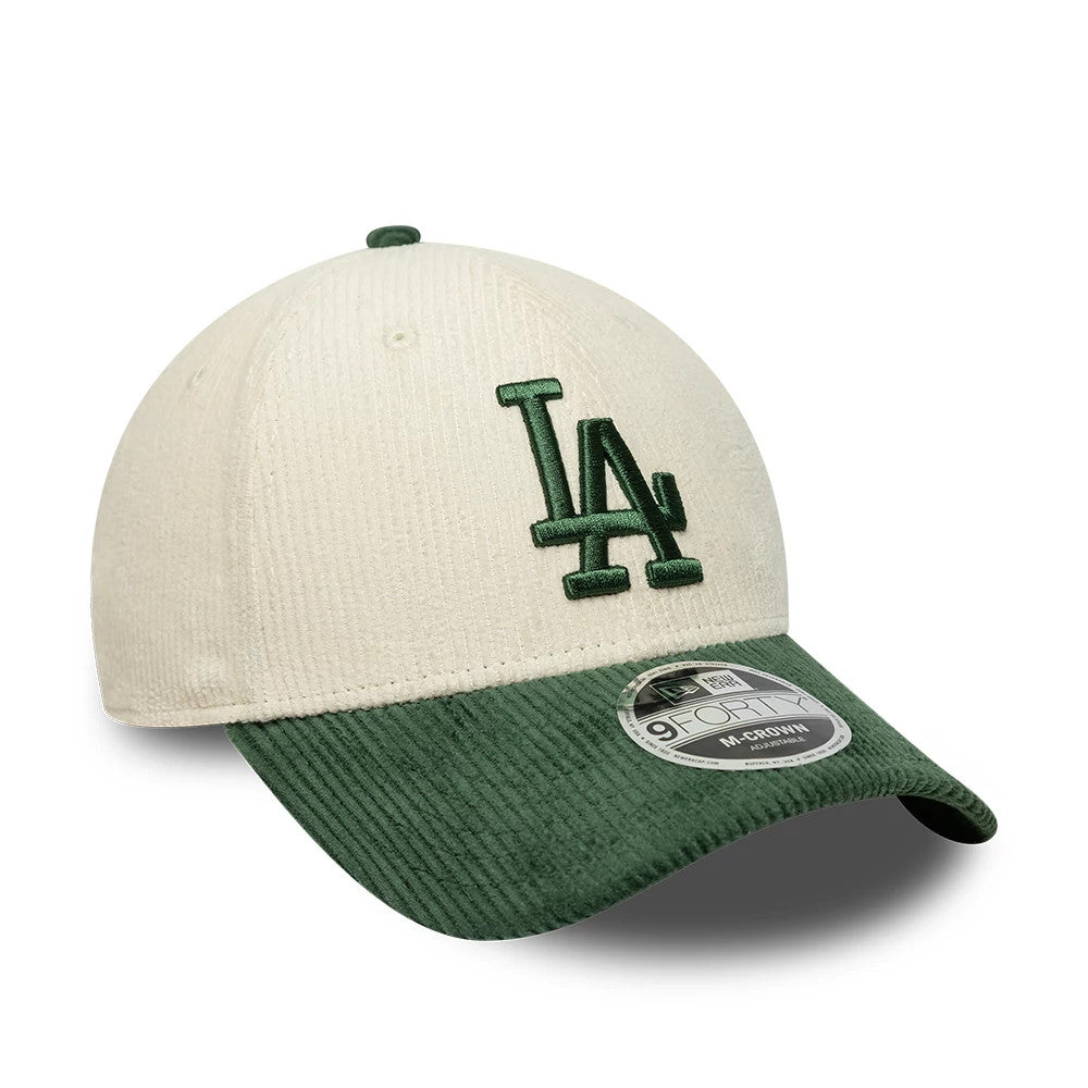 Pictured is this MLB Cord LA Dodgers 9FORTY M-Crown cap in cream & green. 3