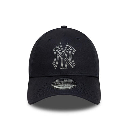 Pictured is this MLB Metallic Outline New York Yankees 9FORTY cap in navy. 2