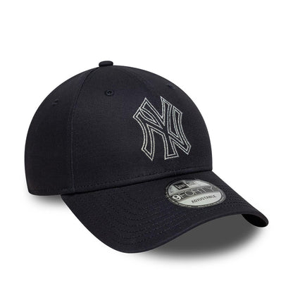 Pictured is this MLB Metallic Outline New York Yankees 9FORTY cap in navy. 3