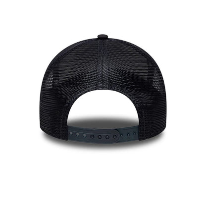 Pictured is this New Era Licence Plate 9FORTY A-Frame Trucker cap in navy. 4