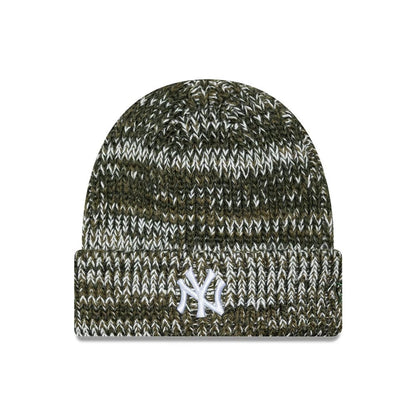Pictured is this MLB Chunky Knit New York Yankees Cuff Knit Beanie hat in dark green. 1