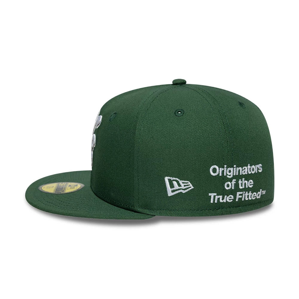 Pictured is this New Era Heritage Script 59FIFTY Fitted cap in dark green. 6
