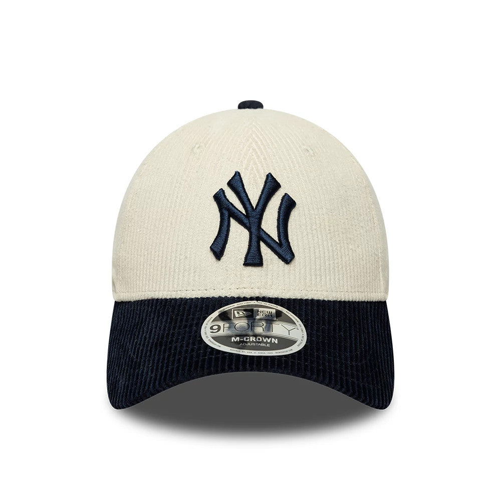 Pictured is this MLB Cord New York Yankees 9FORTY M-Crown cap in white & black. 2