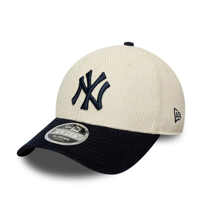 Pictured is this MLB Cord New York Yankees 9FORTY M-Crown cap in white & black. 1