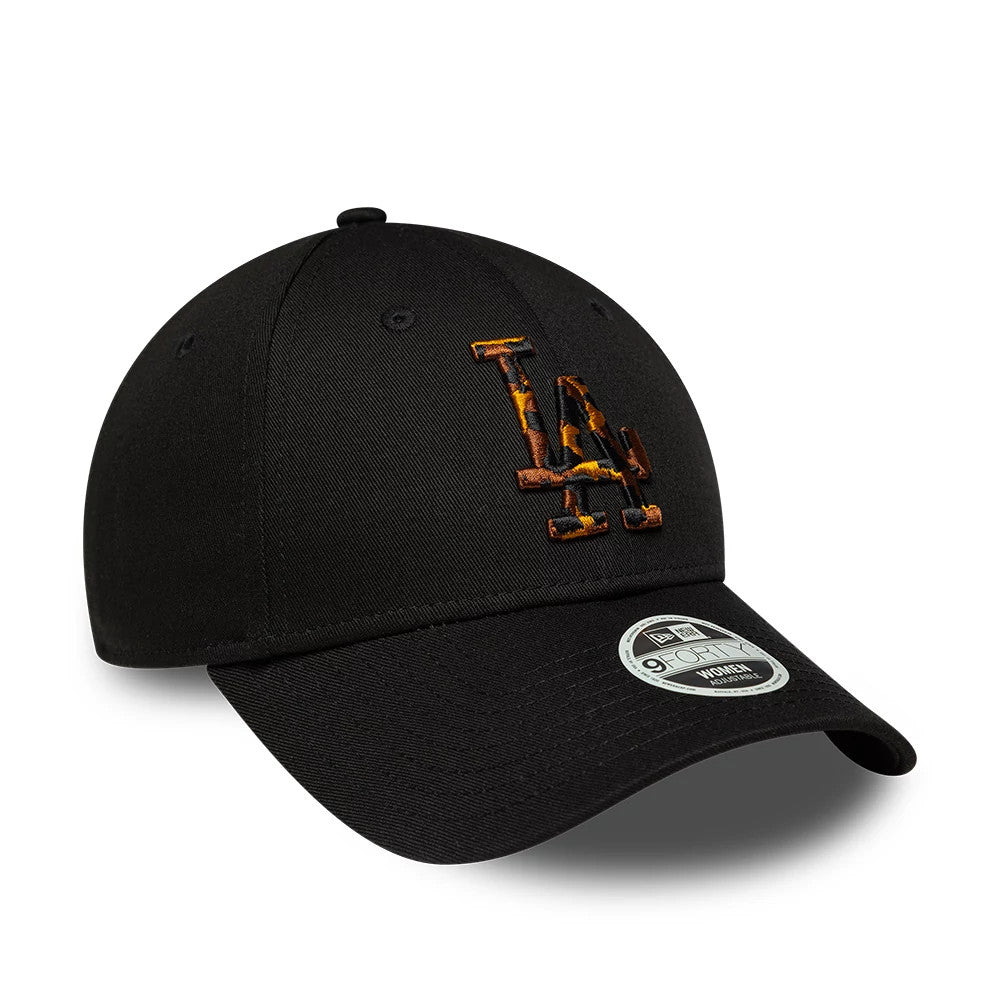Pictured is this Womens MLB Tortoise Infill LA Dodgers 9FORTY cap in black. 3